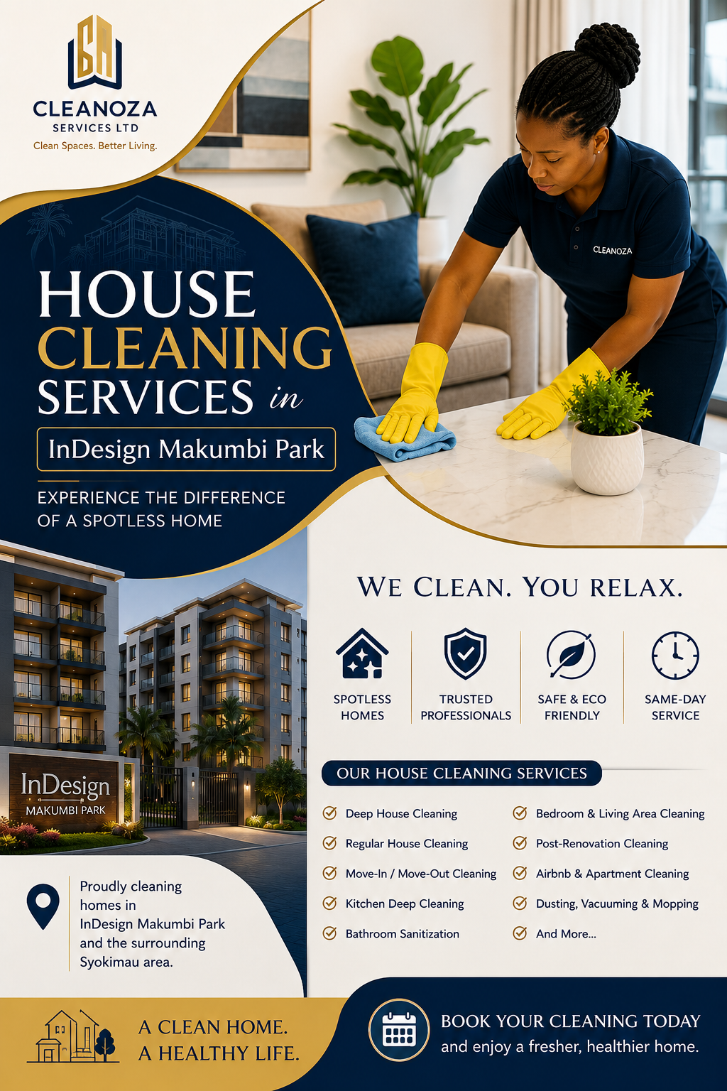 The Trusted Choice for House Cleaning in InDesign Makumbi Park