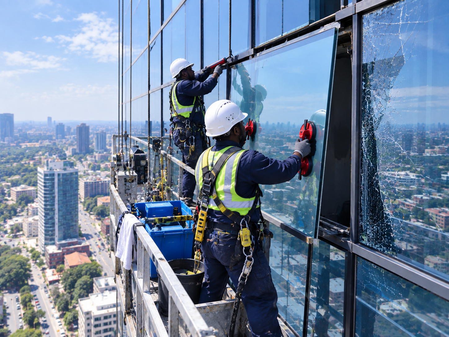 Cleanoza | High-Level Window Glass Install & Repair